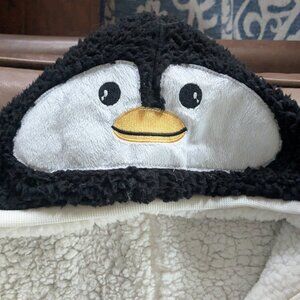 Cute penguin fleece poncho